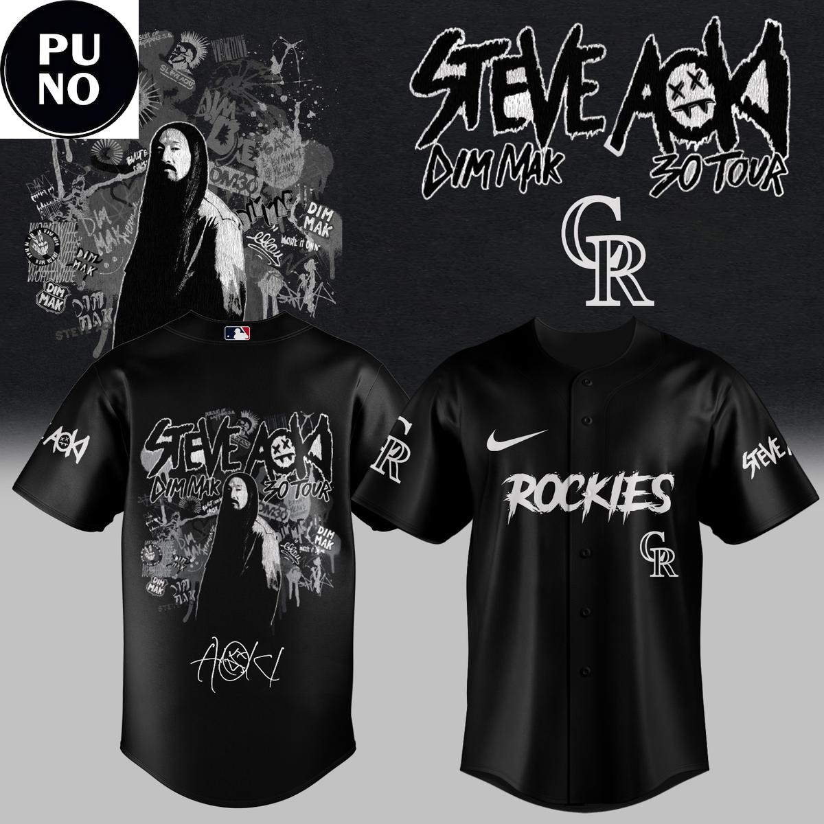 Colorado Rockies x DJ Steve Aoki Dim Mak 30 Tour 2026 Baseball Jersey