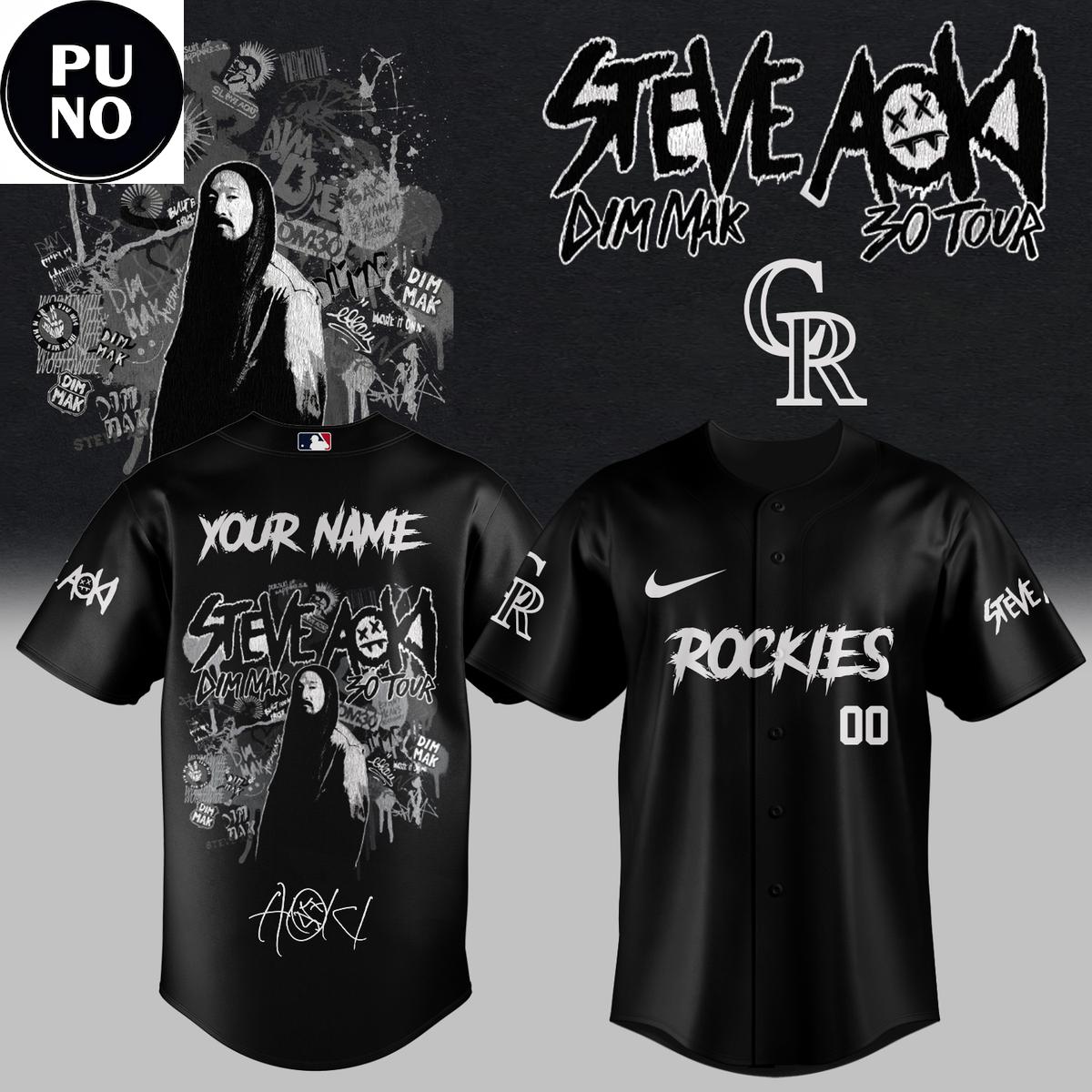 Colorado Rockies x DJ Steve Aoki Dim Mak 30 Tour 2026 Baseball Jersey