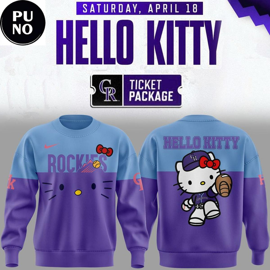 Colorado Rockies x Hello Kitty Purple 2026 Hoodie T-Shirt