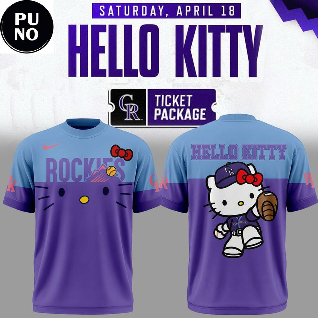 Colorado Rockies x Hello Kitty Purple 2026 Hoodie T-Shirt