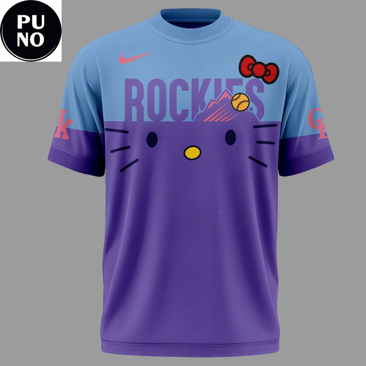 Colorado Rockies x Hello Kitty Purple 2026 Hoodie T-Shirt