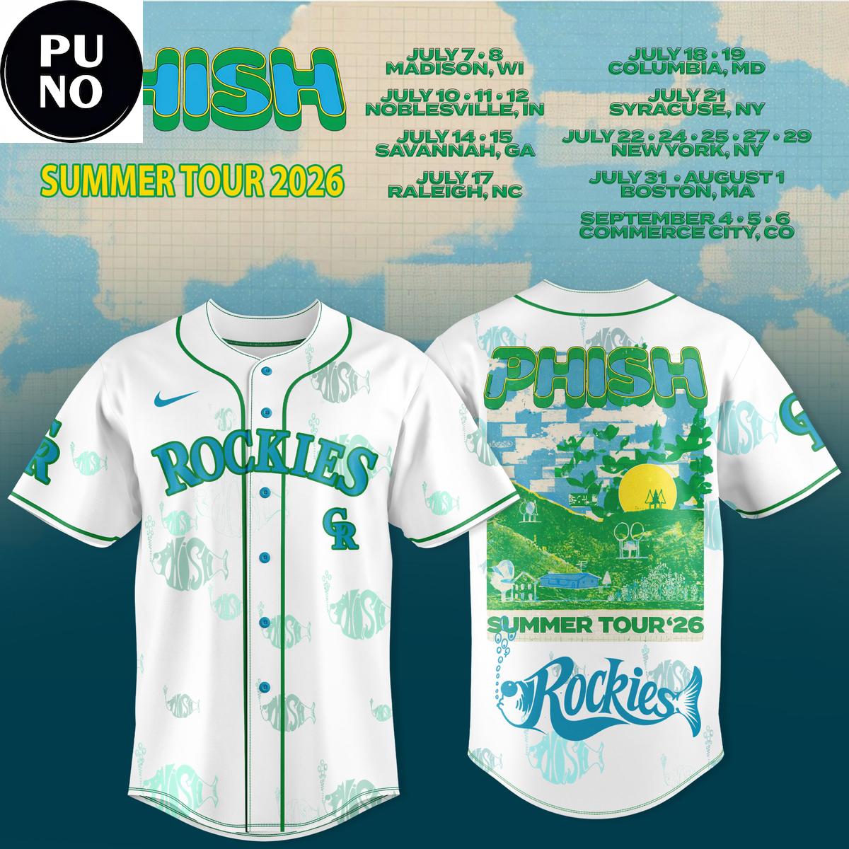 Colorado Rockies x Phish Summer Tour 2026 Baseball Jersey