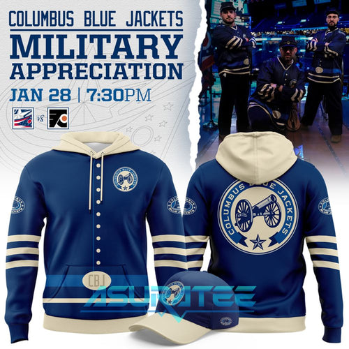 Columbus Blue Jackets 2026 Military Appreciation Night Hoodie, Cap
