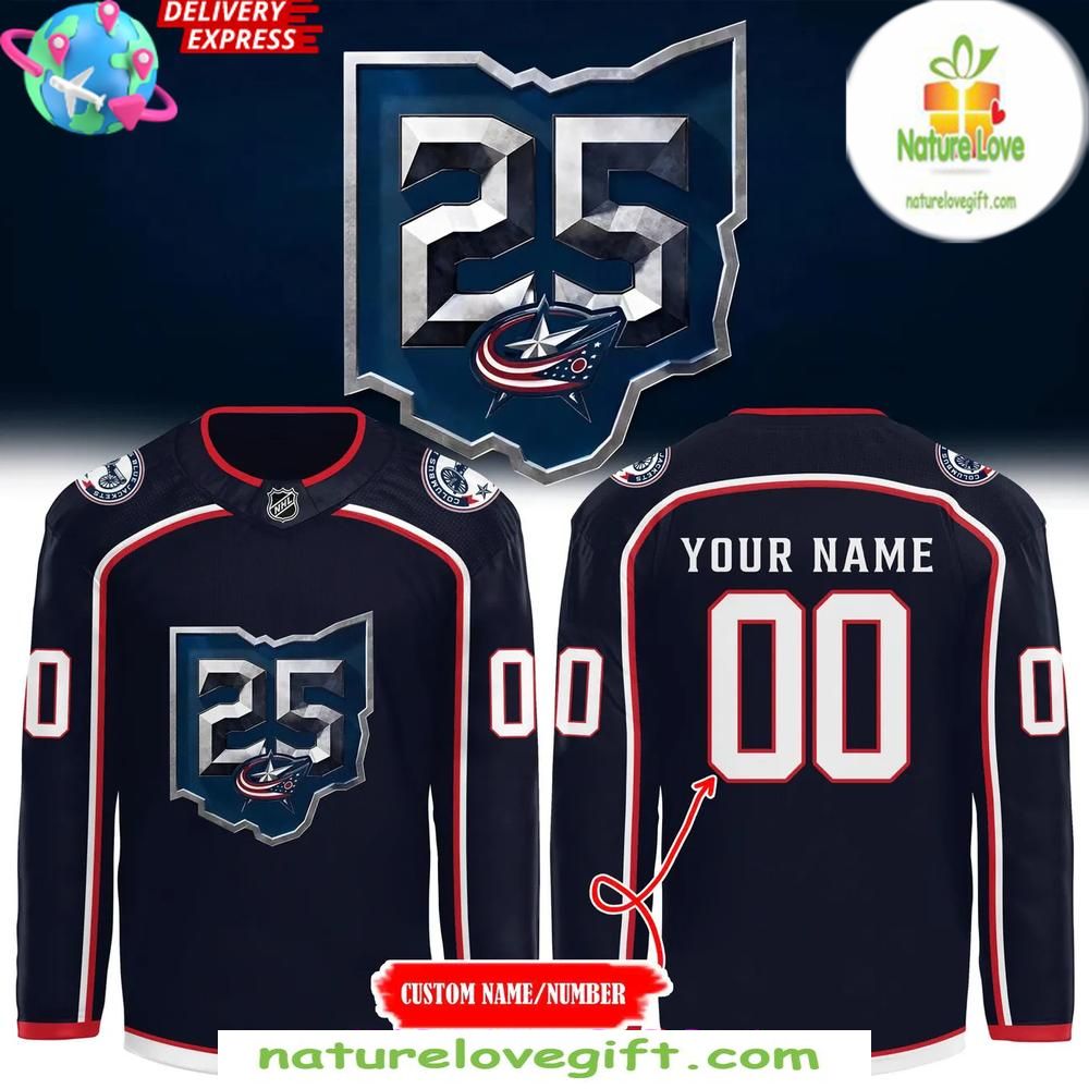 Columbus Blue Jackets 25th Anniversary Hockey Jersey NHL Fan Gear