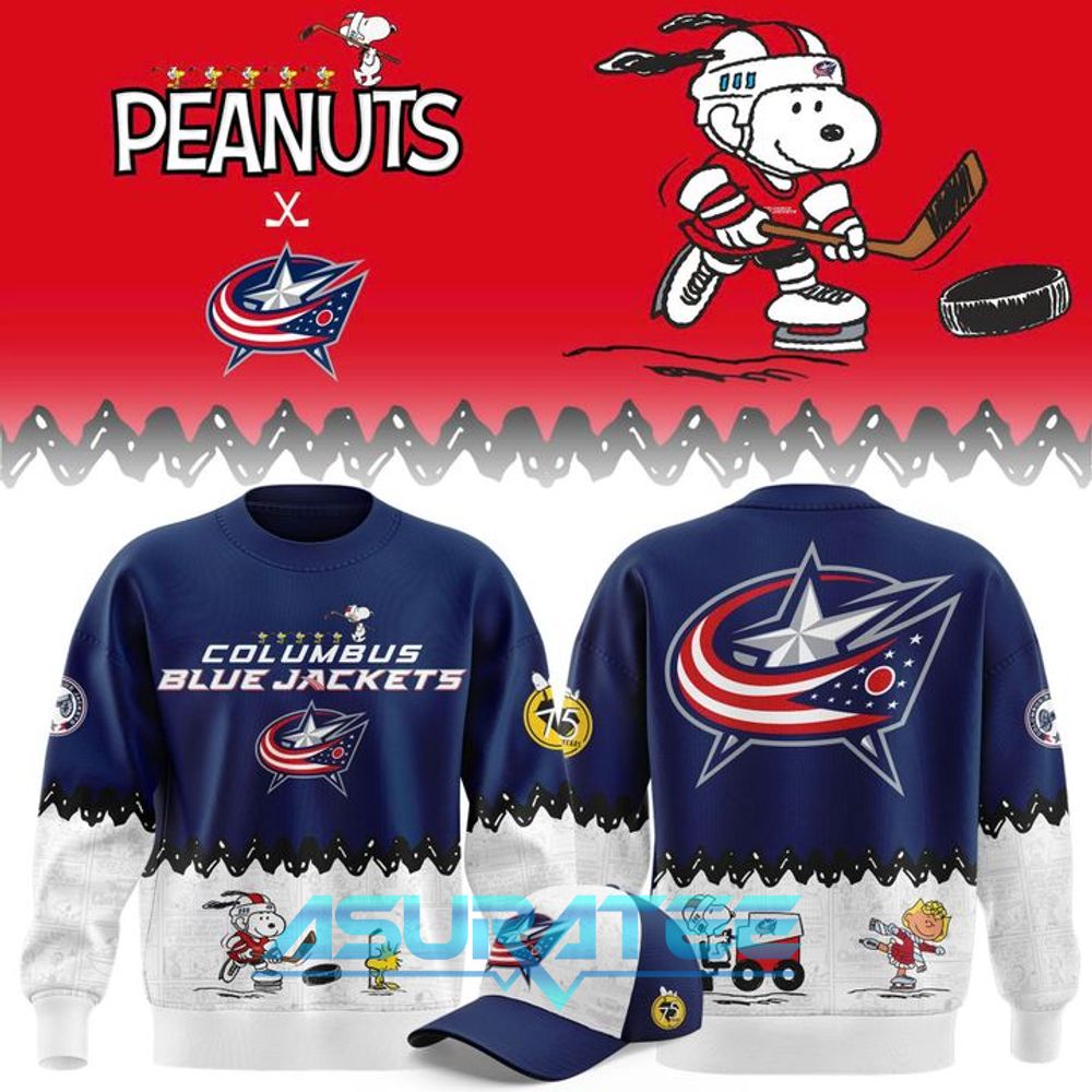 Columbus Blue Jackets ”Peanuts Night” 2026 Snoopy Special Sweatshirt