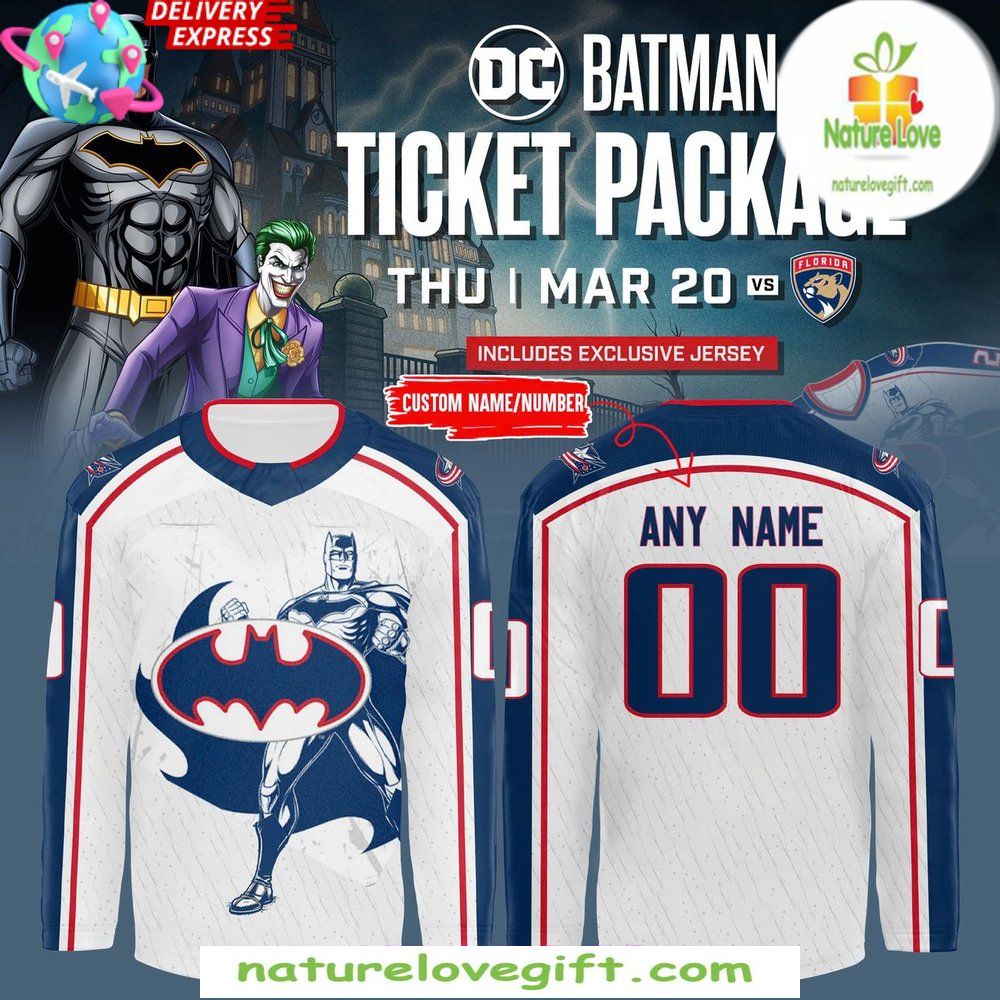 Batman 2026 Columbus Blue Jackets Hockey Jersey