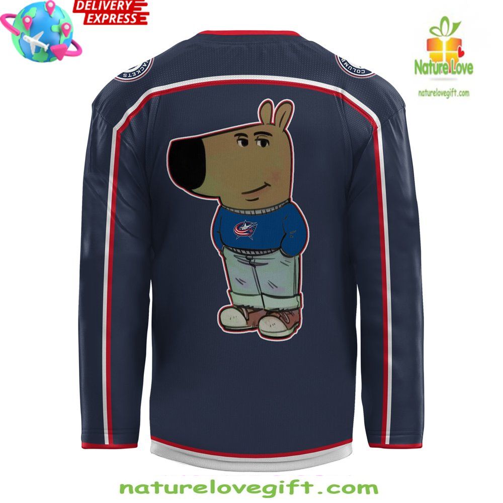 Columbus Blue Jackets Chill Guy Navy Hockey Jersey NHL Fan Gear