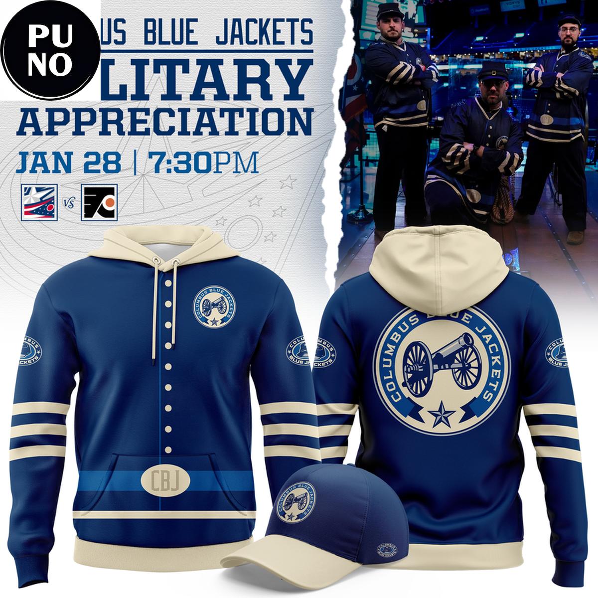 Columbus Blue Jackets x Military Appreciation Night 2026 Hoodie Shirt