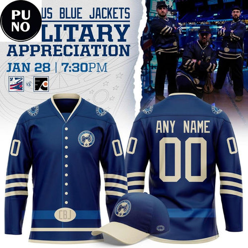 Columbus Blue Jackets x Military Appreciation Night 2026 Personalized Hockey Jersey