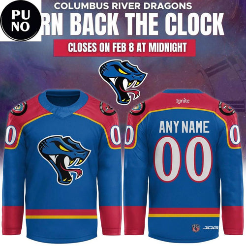 Columbus River Dragons Turn Back the Clock 2026 Personalized Hockey Jersey