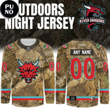 Columbus River Dragons x Outdoors Night 2026 Personalized Hockey Jersey