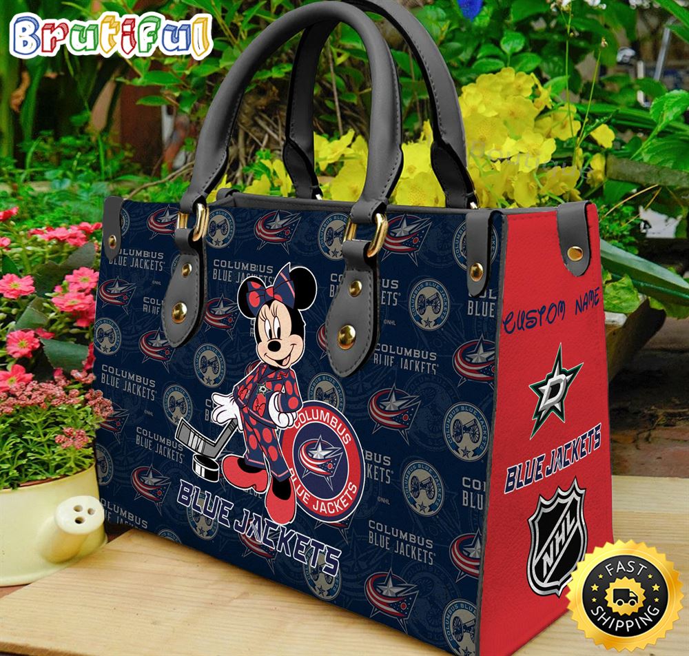 Columbus Blue Jackets NHL Minnie Women Leather Hand Bag