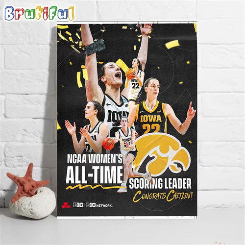 Congrats Caitlin Clark NCAA Womens All-Time Scoring Leader Poster Canvas