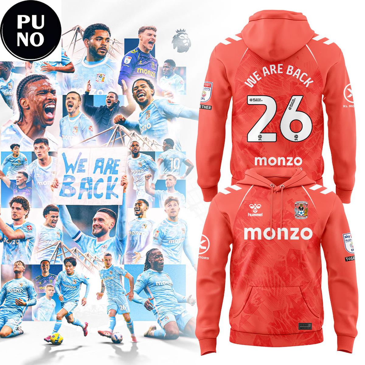 Coventry City FC We Are Back 2026 Away Hoodie T-Shirt