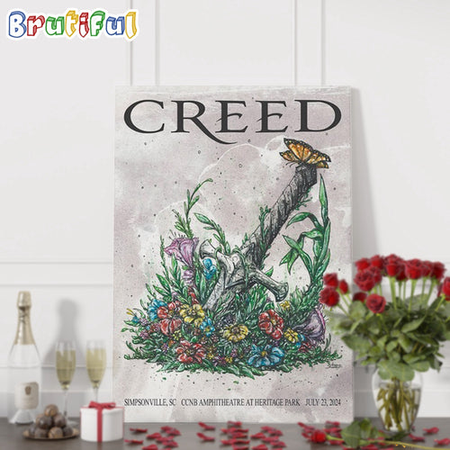 Creed July 23 2024 CCNB Amphitheatre at Heritage Park Wall Art Poster Canvas
