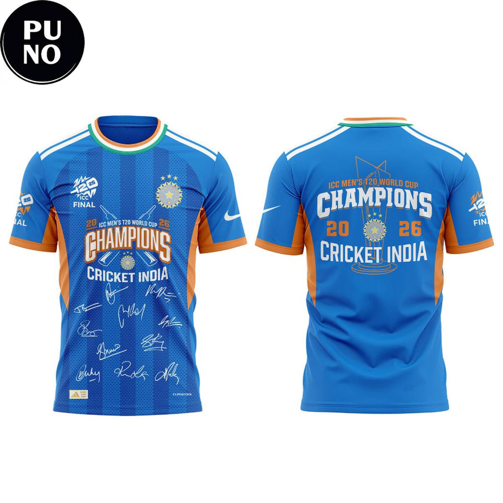 Cricket India 2026 ICC Men’s T20 World Cup Champions Hoodie T-Shirt