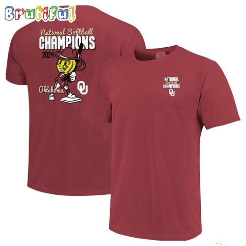 Crimson Oklahoma Sooners 2024 NCAA Softball Women’s College World Series Champions T Shirt