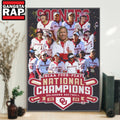 Crimson Oklahoma Sooners Four Peat NCAA Softball Women’s Champions Logo Poster Canvas Art