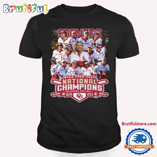 Crimson Oklahoma Sooners Four Peat NCAA Softball Women’s College World Series Champions T Shirt, Crimson Oklahoma Shirt
