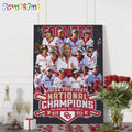Crimson Oklahoma Sooners Four Peat NCAA Softball Women’s College World Series Champions Wall Art Poster Canvas