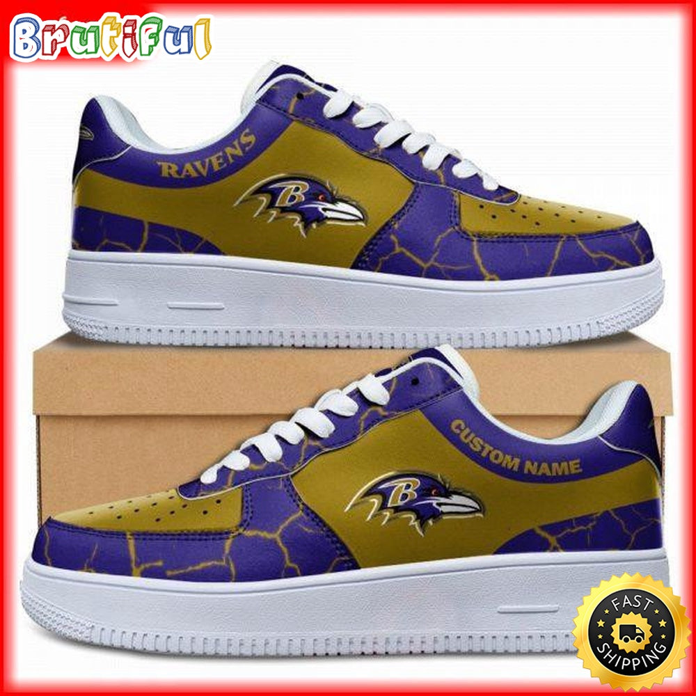 Custom NFL Baltimore Ravens Air Force 1 Shoes Sneaker Football Shoes For Fans