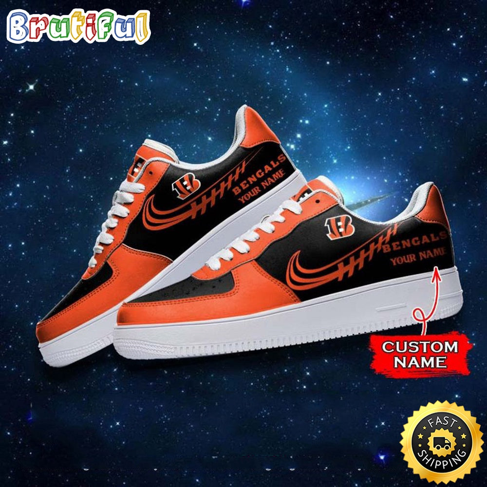 Custom NFL Cincinnati Bengals Air Force 1 Shoes Sneaker Football Shoes For Sport Fans