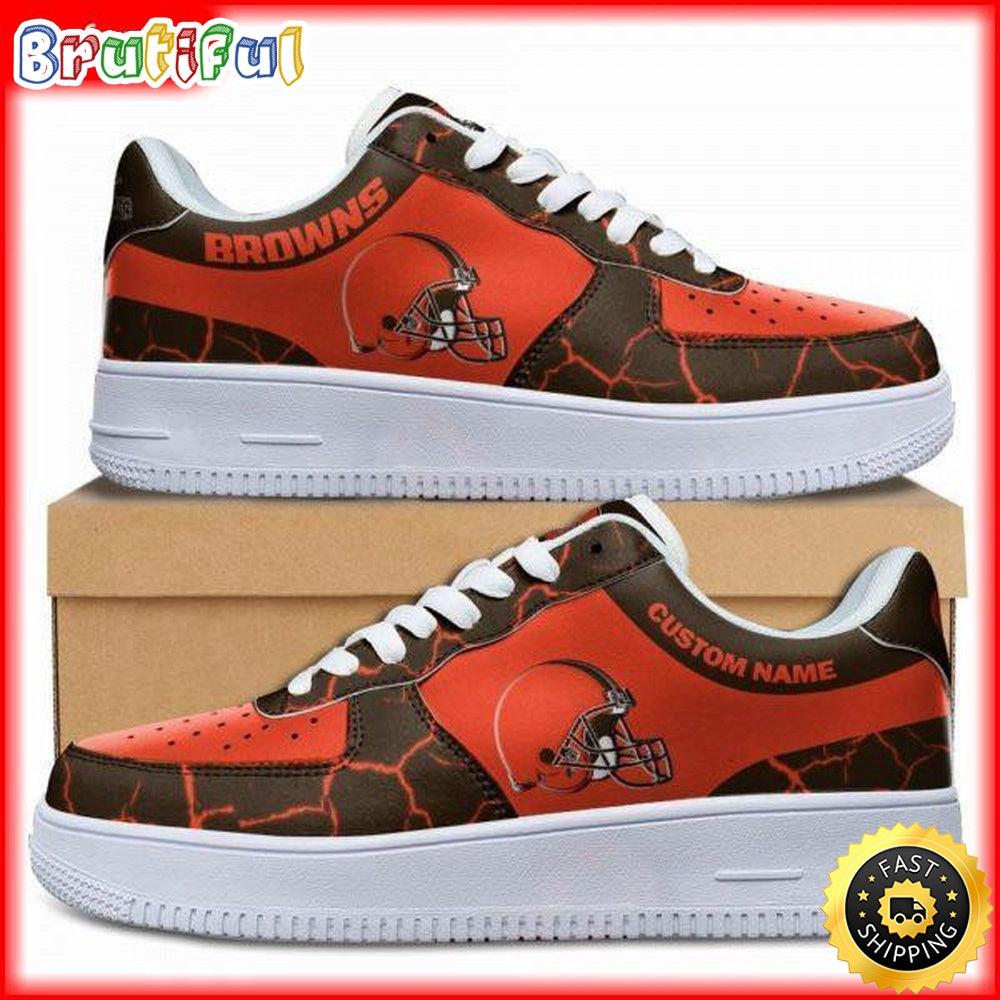 Custom NFL Cleveland Browns Air Force 1 Shoes Sneaker Football Shoes For Fans