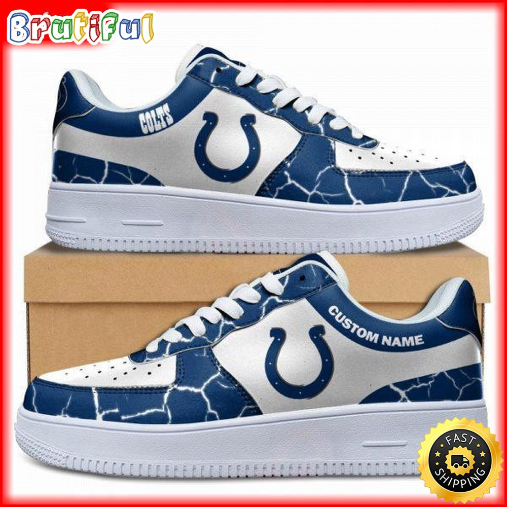 Custom NFL Indianapolis Colts Air Force 1 Shoes Sneaker Football Shoes For Fans