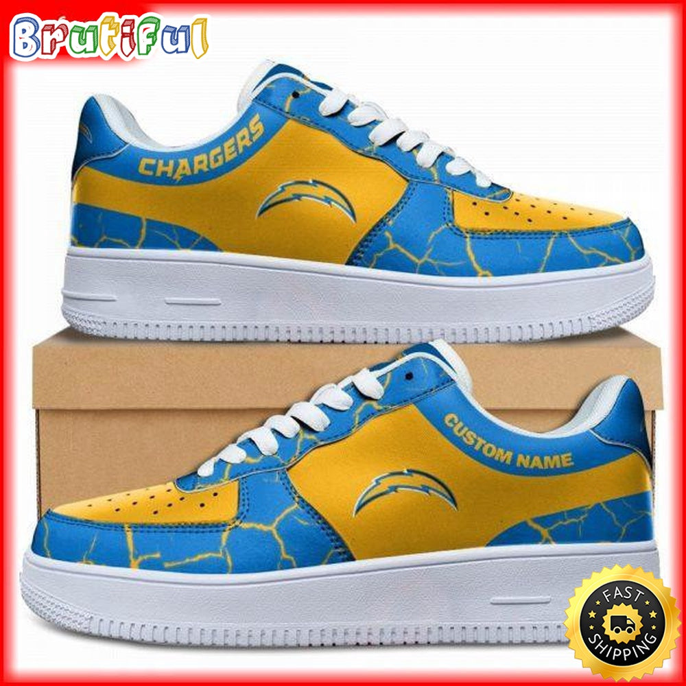Custom NFL Los Angeles Chargers Air Force 1 Shoes Sneaker Football Shoes For Fans