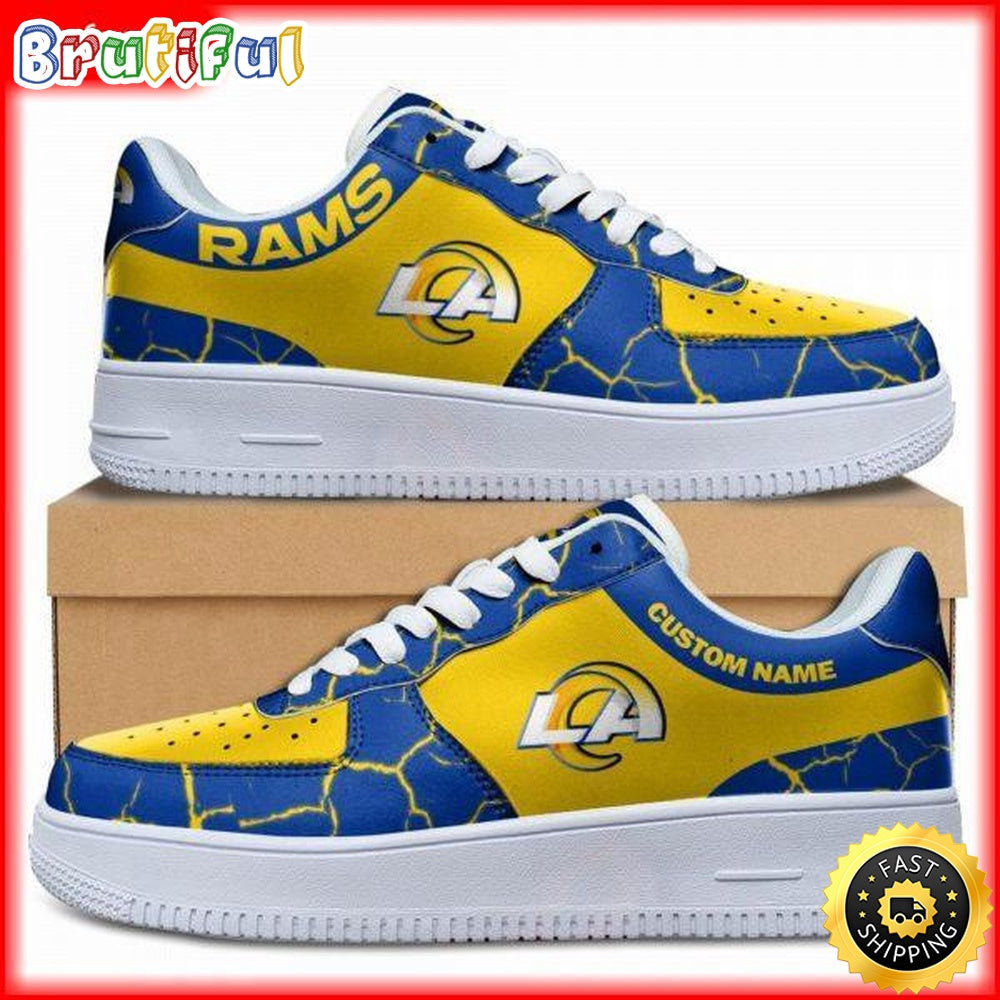 Custom NFL Los Angeles Rams Air Force 1 Shoes Sneaker Football Shoes For Fans