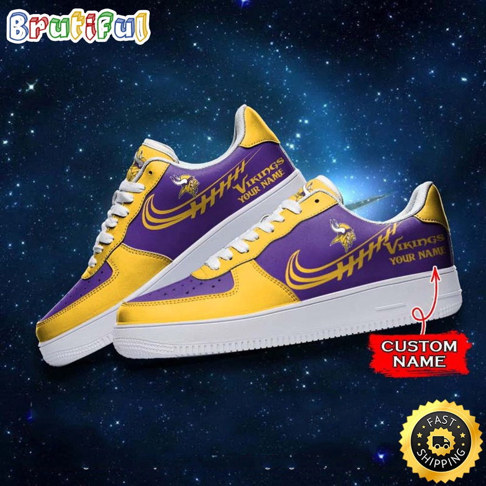 Custom NFL Minnesota Vikings Air Force 1 Shoes Sneaker Football Shoes For Sport Fans