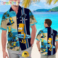 Custom Name NFL Carolina Panthers Special Bart Simpson Tropical Hawaiian Shirt