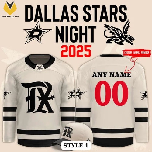 Custom Texas Rangers x Dallas Stars Night Hockey Jersey