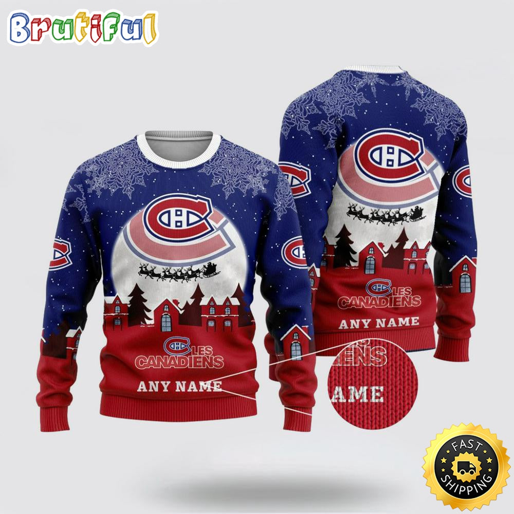 Custom NHL Montreal Canadiens Christmas Ugly Sweater Xmas Sweater For Fans