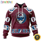 Customized NHL Colorado Avalanche Hoodie Special Grateful Dead Skull All Over Print 3D Hoodie Unisex Hoodie Tshirt