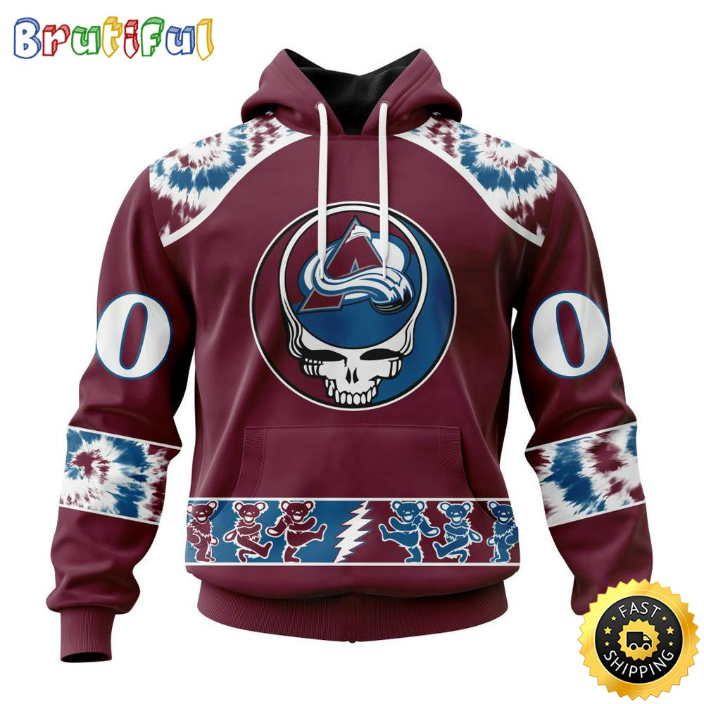 Customized NHL Colorado Avalanche Hoodie Special Grateful Dead Skull All Over Print 3D Hoodie Unisex Hoodie Tshirt