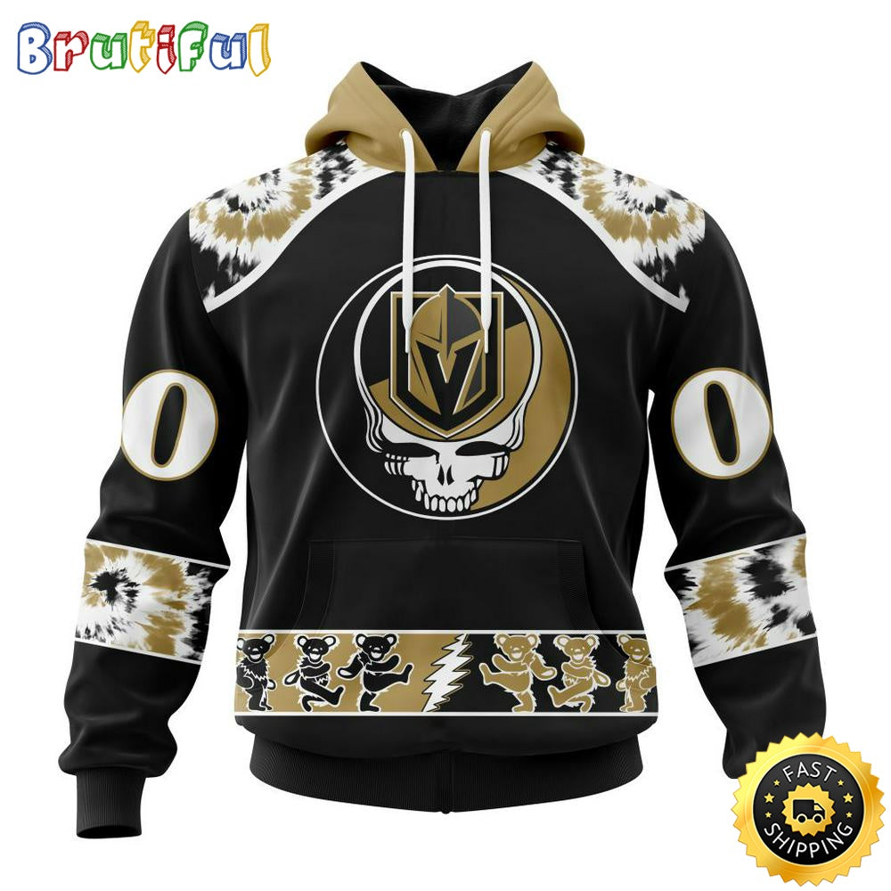 Customized NHL Vegas Golden Knights Hoodie Special Grateful Dead Skull All Over Print 3D Hoodie Unisex Hoodie Tshirt