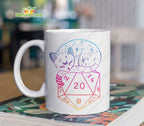 D20 Cat Dungeons and Dragons Mug DnD Gift