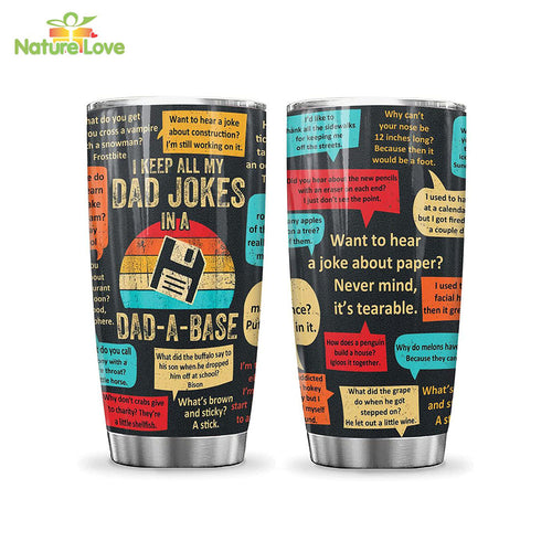 Dad Jokes Vintage Tumbler for Dad, Funny Father’s Day Gift from Daughter Son