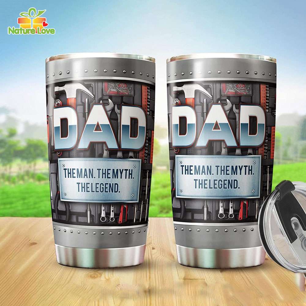 Dad The Man The Myth The Legend Tumbler, Mechanic Dad Tumbler, Gift for Dad