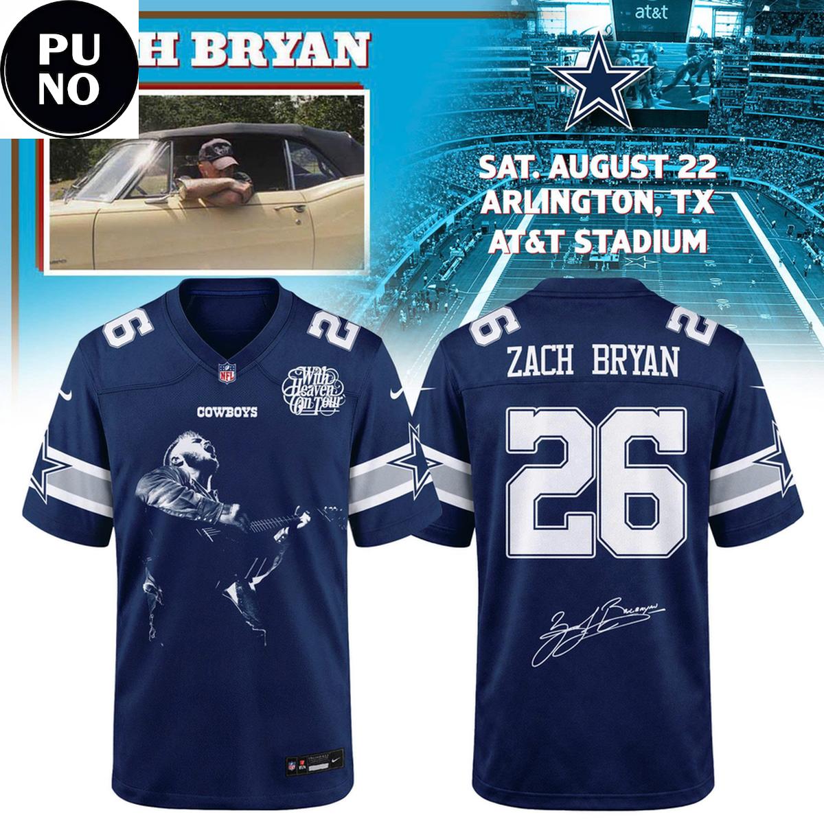 Dallas Cowboy x Zach Bryan With Heaven On Tour 2026 Football Jersey