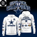 Dallas Cowboys 5 Time Super Bowl Champions Patch Throwback Hoodie Shirt