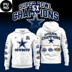 Dallas Cowboys 5 Time Super Bowl Champions Patch Throwback Hoodie Shirt