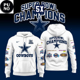 Dallas Cowboys 5 Time Super Bowl Champions Patch Throwback Hoodie Shirt