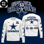 Dallas Cowboys 5 Time Super Bowl Champions Patch Throwback Hoodie Shirt