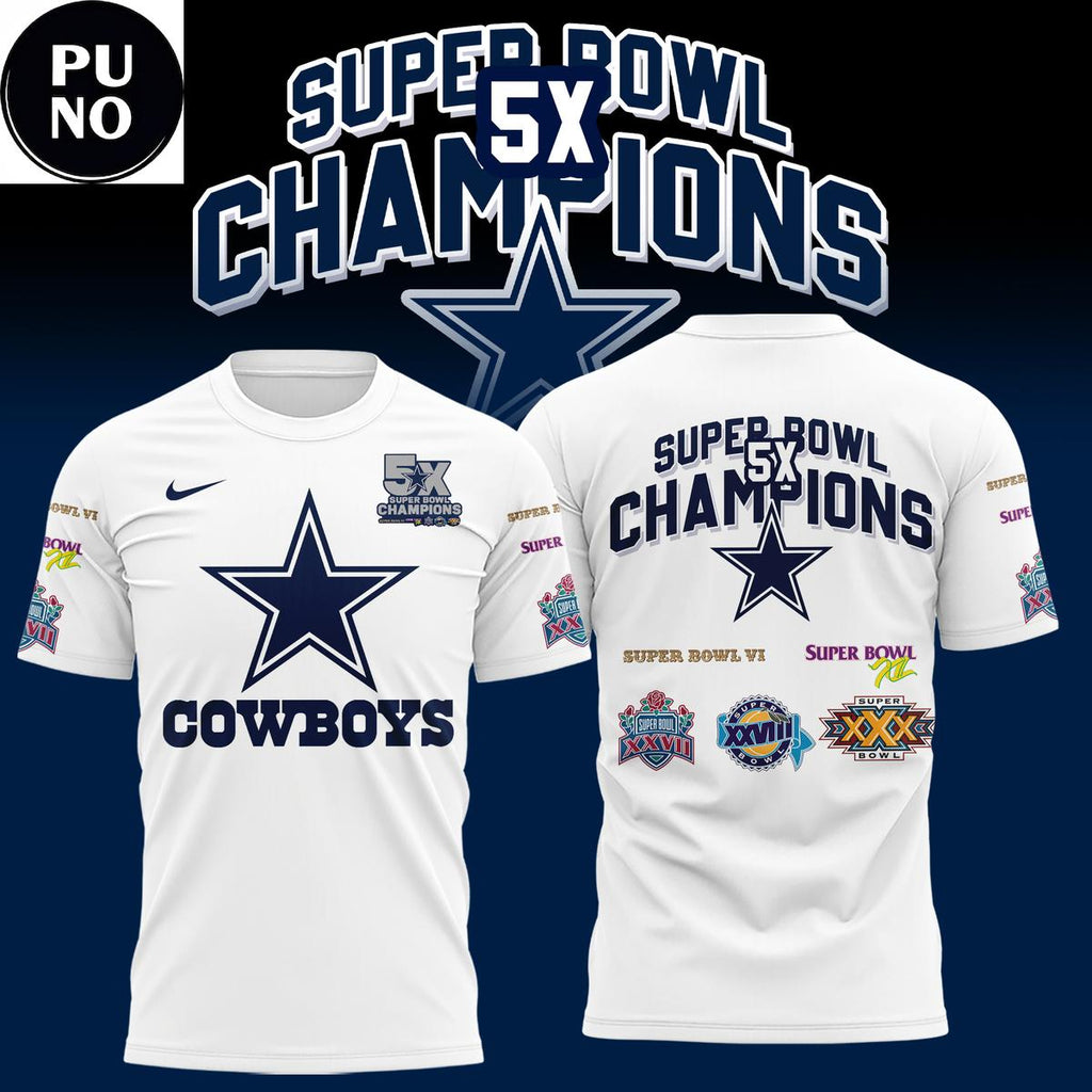 Dallas Cowboys 5 Time Super Bowl Champions Patch Throwback Hoodie Shirt