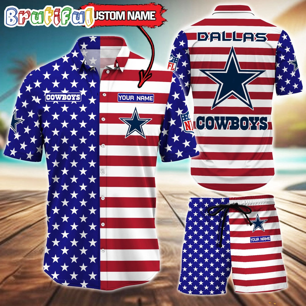 Dallas Cowboys American Flag Hawaii Shirt