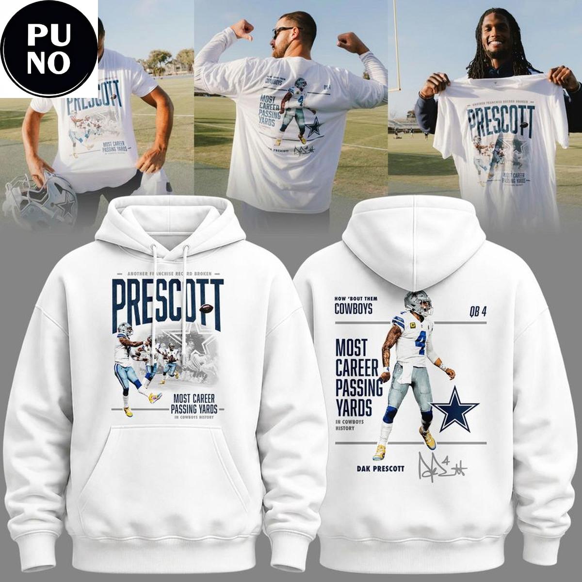 Dallas Cowboys Dak Prescott Most Career Passing Yards 2026 Hoodie T-Shirt