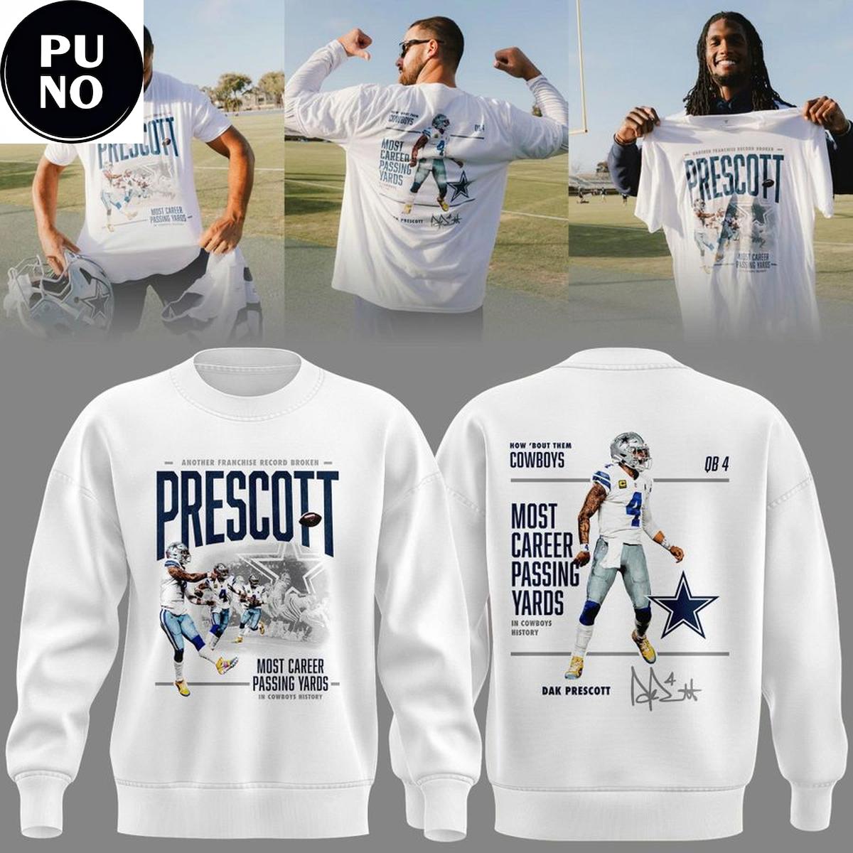 Dallas Cowboys Dak Prescott Most Career Passing Yards 2026 Hoodie T-Shirt