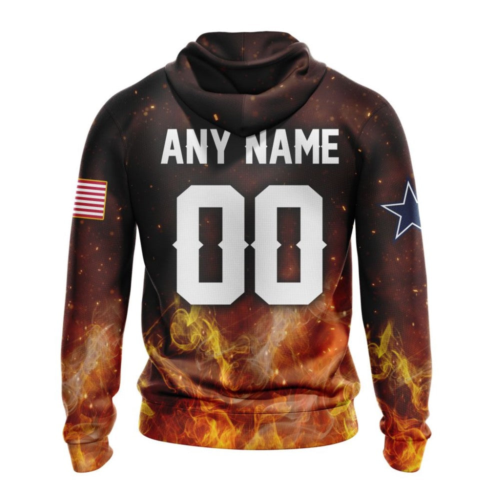 Personalized NFL Dallas Cowboys Hoodie Honor Firefighters First Responders All Over Print 3D Hoodie